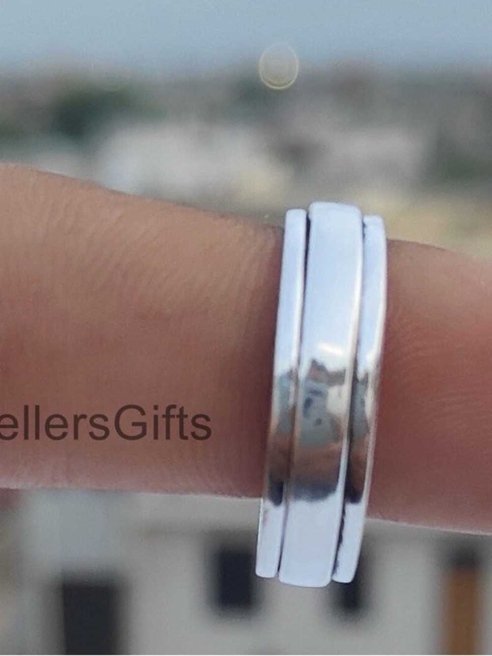 Sterling Silver Spinner Ring - Shiny Silver NWT